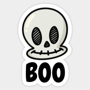 Cute Skull Boo Halloween Sticker